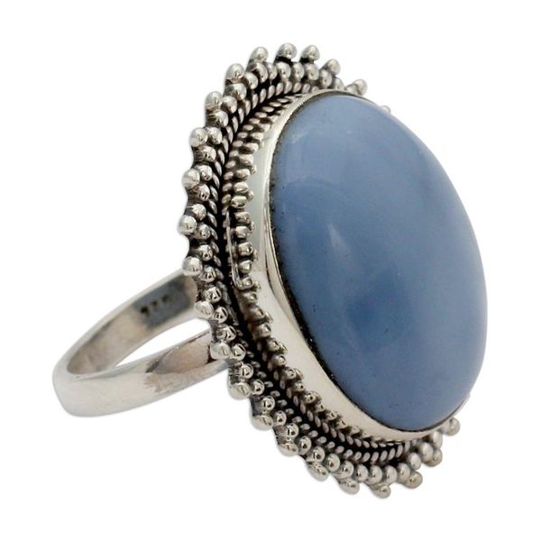 Alternate image for Indian Jewelry Cocktail Ring with Opal and Sterling Silver Blue Promise