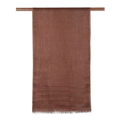 Alternate image for Linen Shawl in a Chocolate Tone Made in India Dreams in Chocolate