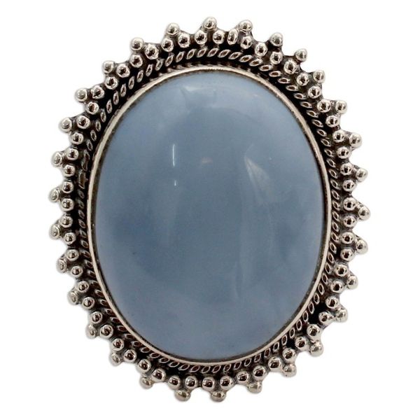 Alternate image for Indian Jewelry Cocktail Ring with Opal and Sterling Silver Blue Promise