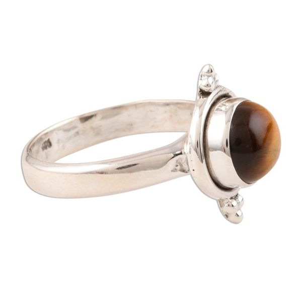 Alternate image for Simple Tigers Eye and Sterling Silver Ring Earth Memory