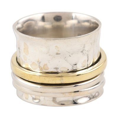 Alternate image for Rainbow Moonstone and Sterling Silver Meditation Ring Rising Glory