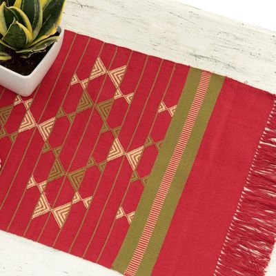 Alternate image for Cotton table runner Wine and Starlight