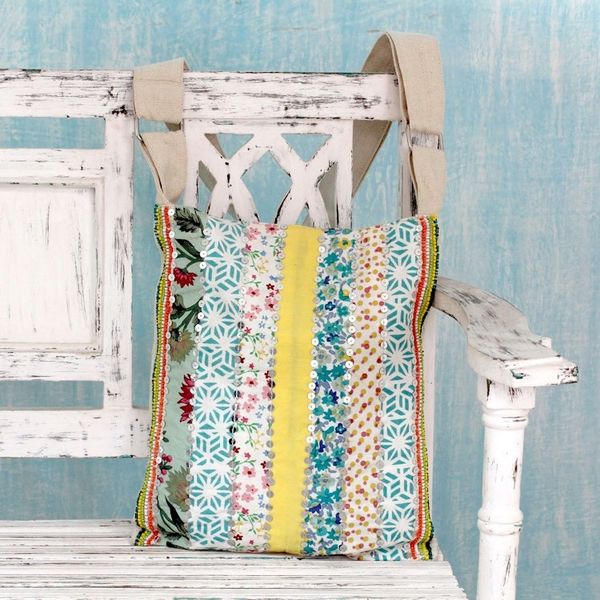 Alternate image for Handmade Floral Cotton Shoulder Bag from India Garden Path