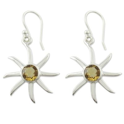 Alternate image for Citrine dangle earrings Golden Sun