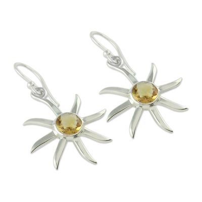 Alternate image for Citrine dangle earrings Golden Sun