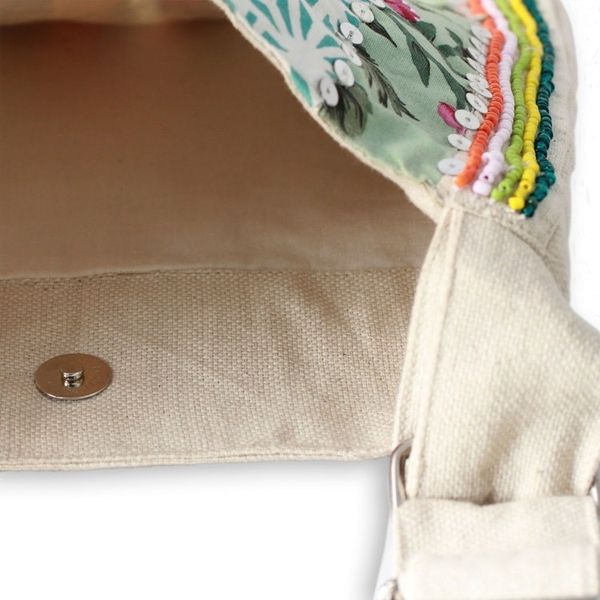 Alternate image for Handmade Floral Cotton Shoulder Bag from India Garden Path
