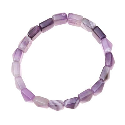 Alternate image for Handmade Purple and White Agate Beaded Stretch Bracelet Divine Purple