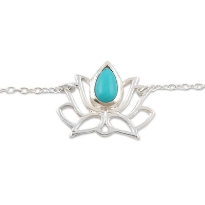 Alternate image for Sterling Silver Lotus Flower Anklet Lotus Dancer