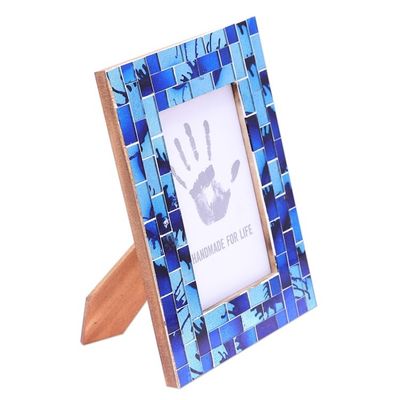 Alternate image for Blue and Aqua Glass Mosaic Photo Frame 4x6 Sapphire Beach
