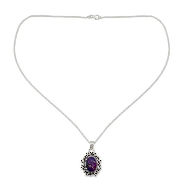 Alternate image for Womens Sterling Silver Necklace Composite Turquoise Jewelry Splendor