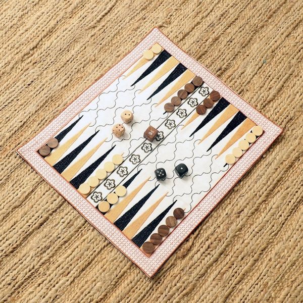 Alternate image for Embroidered Canvas Backgammon Set Ganga Star in Olive