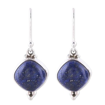 Alternate image for Lapis Lazuli Dangle Earrings from India Gleaming Grandeur