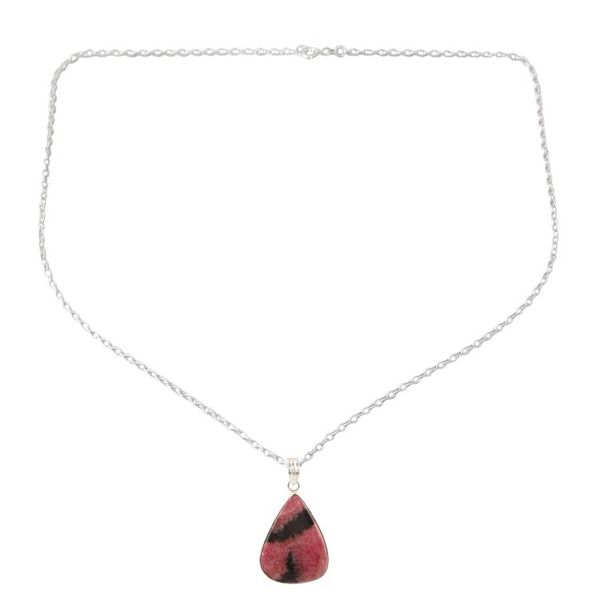 Alternate image for Natural Rhodonite Pendant Necklace from India Calming Earth