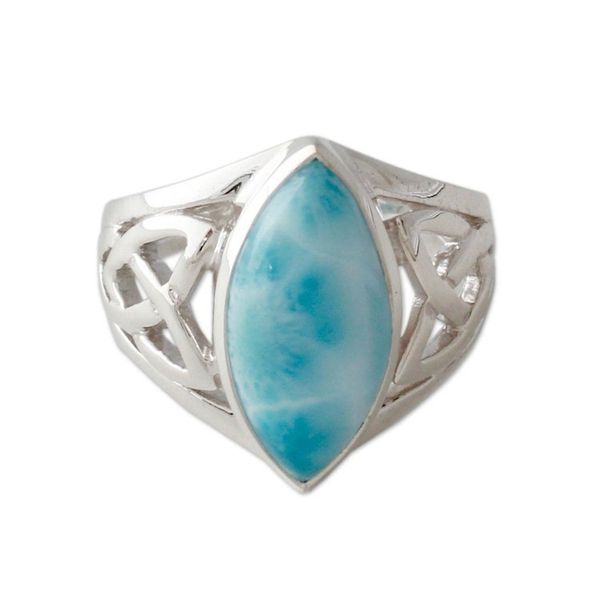 Alternate image for Modern Larimar Ring in Sterling Silver Halcyon Sky