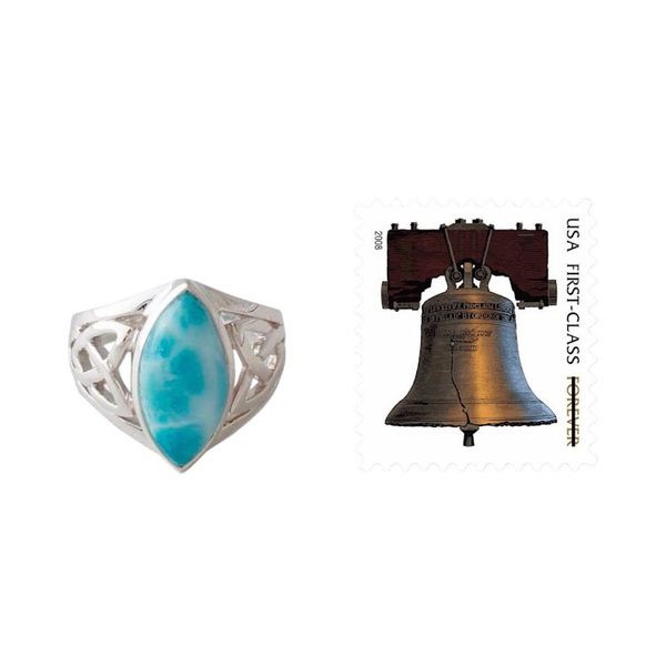 Alternate image for Modern Larimar Ring in Sterling Silver Halcyon Sky