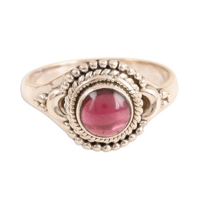 Alternate image for Garnet and Sterling Silver Cocktail Ring from India Gemstone Moon
