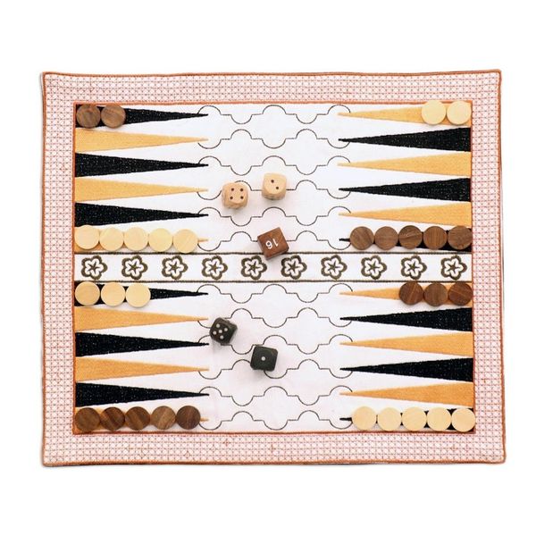 Alternate image for Embroidered Canvas Backgammon Set Ganga Star in Olive