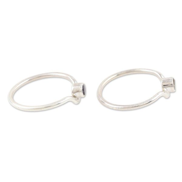 Alternate image for Set of Two Sterling Silver Single Stone Rings with Gemstones Positive Magic