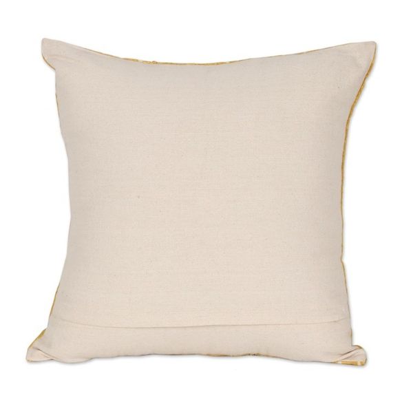 Alternate image for Goldenrod Cotton Cushion Covers from India Pair Goldenrod Fields