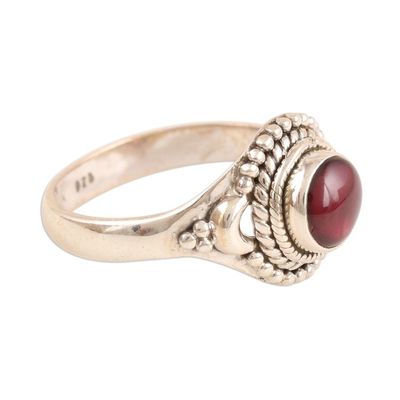 Alternate image for Garnet and Sterling Silver Cocktail Ring from India Gemstone Moon