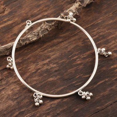 Alternate image for Sterling Silver Bangle Bracelet with Tiny Bells Ghungru Bliss