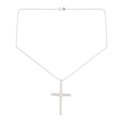 Alternate image for Sterling Silver Cross Pendant Necklace from India Luminous Peace