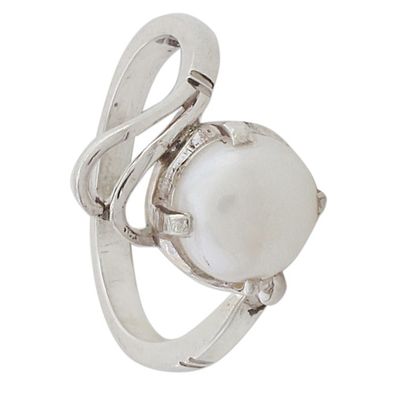 Alternate image for Artisan Crafted Cultured Pearl Single Stone Ring from India Lyrical Bliss