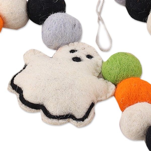 Alternate image for Halloween-Themed Wool Felt Garland with Ghost Motifs Spooky Sweetness