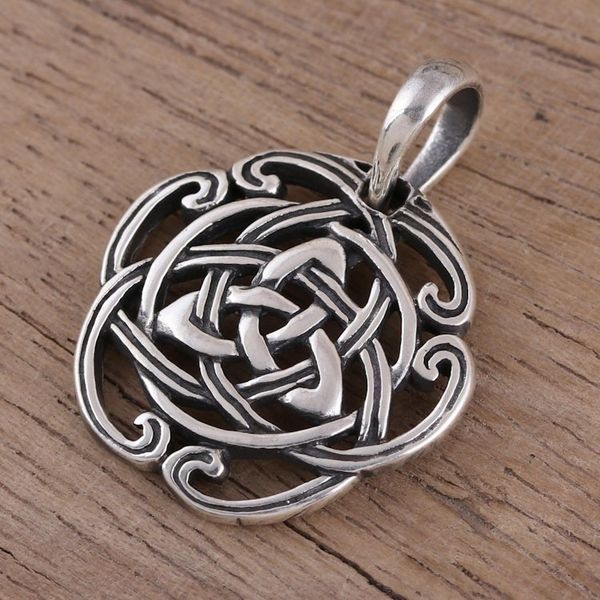 Alternate image for Celtic Knot Sterling Silver Pendant from India Artisan Celtic Reverie