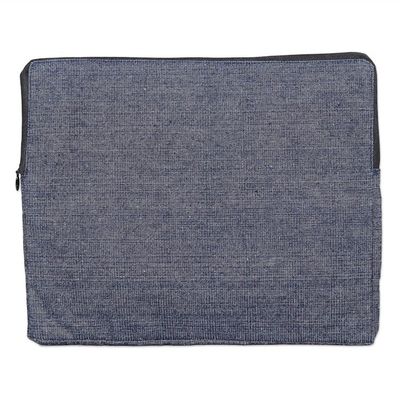 Alternate image for Cotton Tablet Sleeve in Navy and with Embroidered Details Navy Winds
