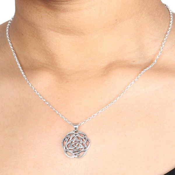 Alternate image for Celtic Knot Sterling Silver Pendant from India Artisan Celtic Reverie