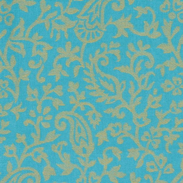 Alternate image for Jacquard Woven Turquoise and Maize Modal Shawl Paisley Fanfare in Maize