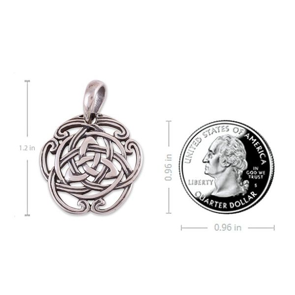 Alternate image for Celtic Knot Sterling Silver Pendant from India Artisan Celtic Reverie
