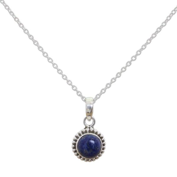 Alternate image for Lapiz Lazuli and Sterling Silver Pendant Necklace from India Blue Globe