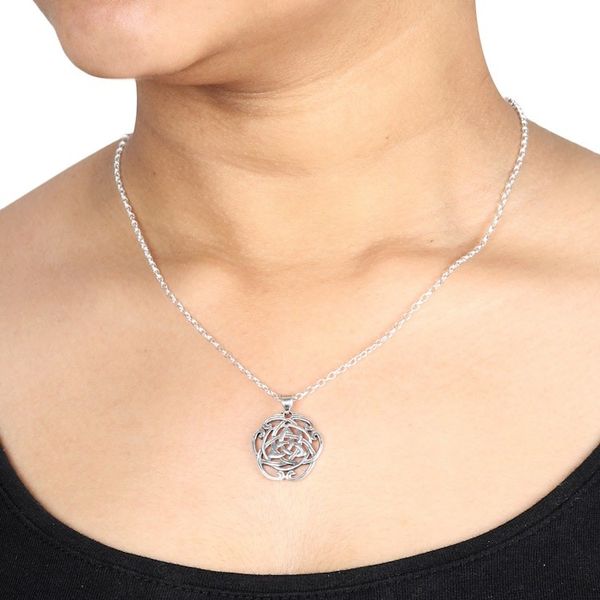 Alternate image for Celtic Knot Sterling Silver Pendant from India Artisan Celtic Reverie