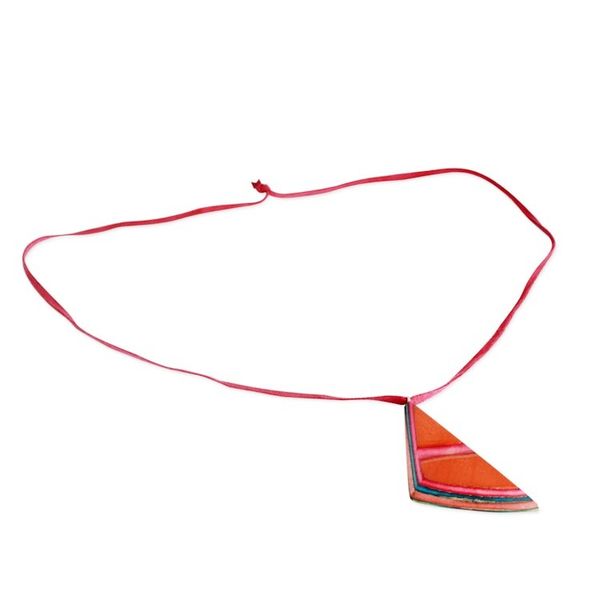 Alternate image for Wood and Leather Necklace Handcrafted Modern Jewelry  Modernity