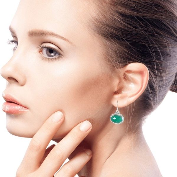 Alternate image for Lush Green Onyx on Sterling Silver Earrings from India Green Transformation