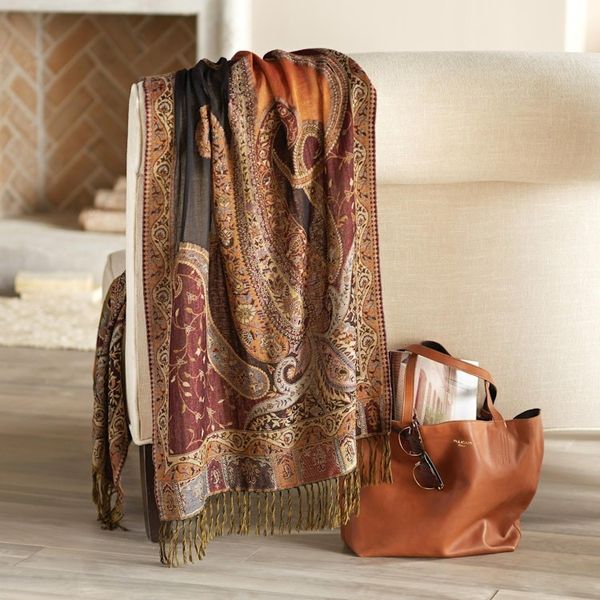 Alternate image for Indian Jamawar Wool Shawl with Paisley Motifs Himalayan Heirloom
