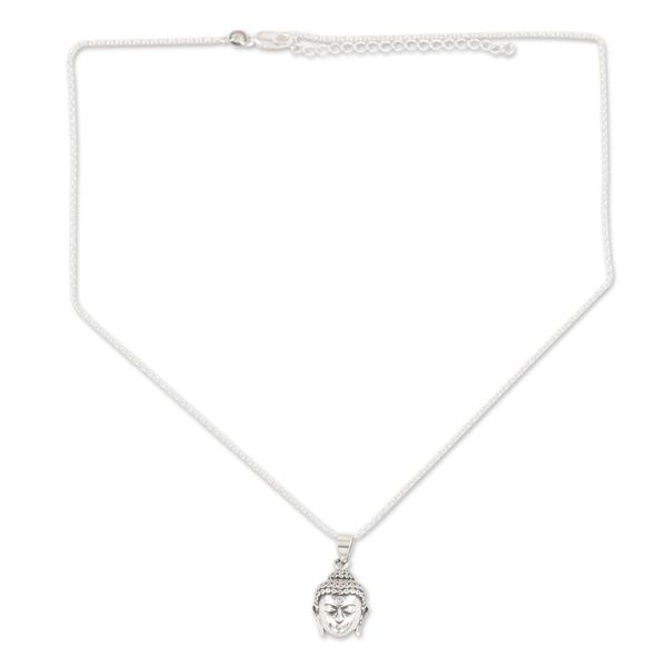 Alternate image for Hand Crafted Sterling Silver and Buddha Pendant Necklace Little Buddha