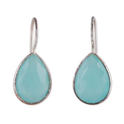 Alternate image for 12-Carat Drop-Shaped Chalcedony Dangle Earrings Compassionate Grace