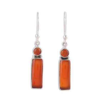 Alternate image for Carnelian and Sterling Silver Dangle Earrings from India Radiant Allure