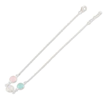Alternate image for Chalcedony and Rose Quartz Anklet Underwater Trio