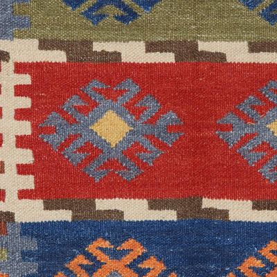 Alternate image for Handwoven Wool Area Rug with Cotton Warp 3 x 5 Our Story