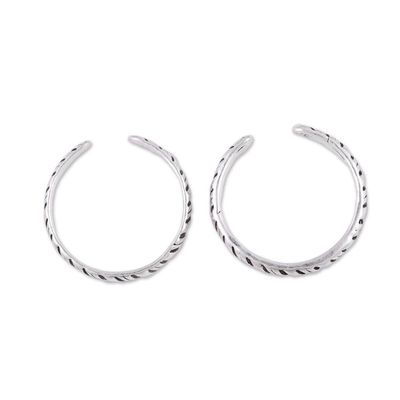 Alternate image for Sterling Silver Toe Rings with Tiger Stripe Design Pair Uncaged