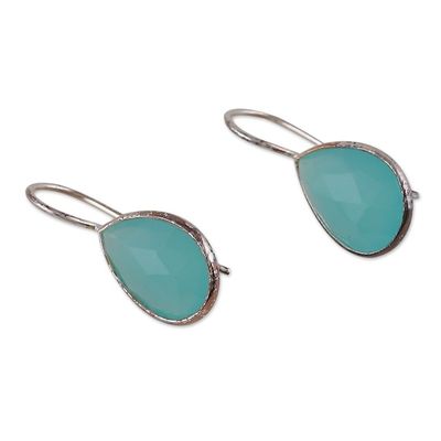 Alternate image for 12-Carat Drop-Shaped Chalcedony Dangle Earrings Compassionate Grace