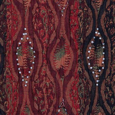 Alternate image for Crinkled Paisley-Patterned Wool Scarf Burst of Fire