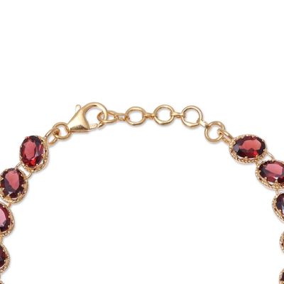 Alternate image for Gold Plated 20-Carat Garnet Tennis-Style Bracelet from India Regal Garland