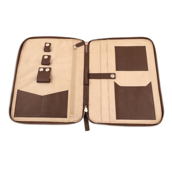 Alternate image for Brown Leather Travel Office Folio Ultimate Travel Folio in Brown