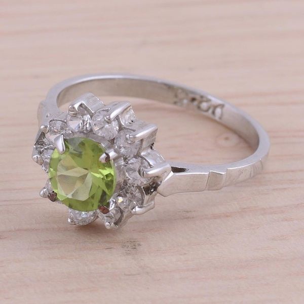 Alternate image for Sparkling Peridot Cocktail Ring from India Verdant Glimmer