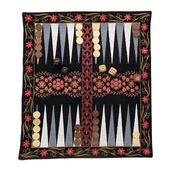 Alternate image for Canvas Travel Backgammon Set Ganga Garden in Pink